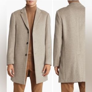 Reiss Oatmeal Gable-Epsom Overcoat